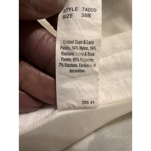 Vintage Sears Strapless Lace Sheer White Bustier 74000 Corset Bra Underwire 38B - Picture 7 of 8